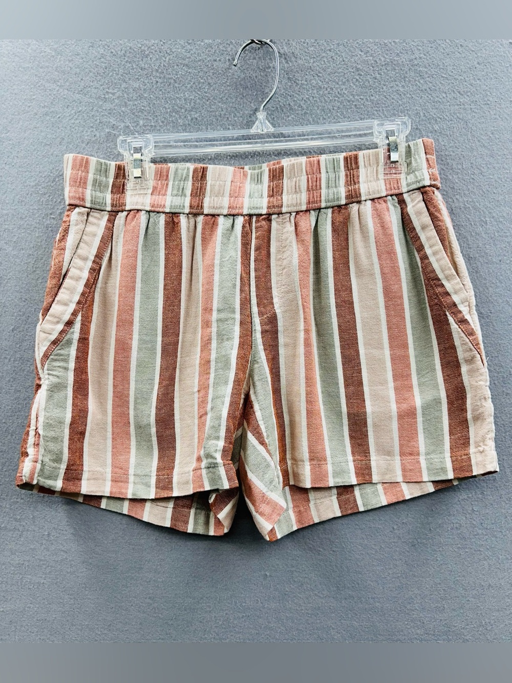 Sonoma Shorts Women S Linen Blend Striped Boho Coastal Preppy Summer Beach